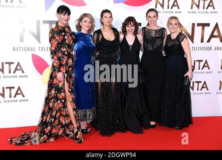 The cast of Emmerdale with the award for best Serial Drama in the Press Room at the National Television Awards 2019 held at the O2 Arena, London. Photo credit should read: Doug Peters/EMPICS Stock Photo