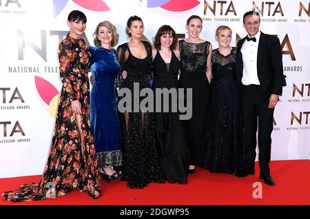 The cast of Emmerdale with the award for best Serial Drama in the Press Room at the National Television Awards 2019 held at the O2 Arena, London. Photo credit should read: Doug Peters/EMPICS Stock Photo