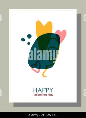 Abstract trending valentines day for web background design. Modern trendy vector art Stock Vector
