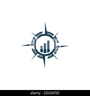 symbol design real estate with compass icon template logo. Stock Vector