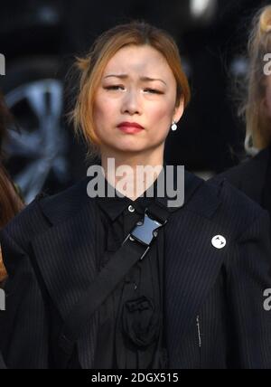 Mayumi Kai during the funeral and procession to honour the memory of The Prodigy's Keith Flint, in Essex. Photo credit should read: Doug Peters/EMPICS Stock Photo
