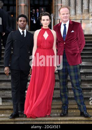 Kedar Williams-Stirling, Emma Mackey and Alistair Petrie attending the global premiere of Netflix's Our Planet, held at the Natural History Museum, London Stock Photo