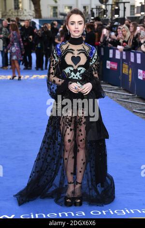 Lily Collins attending the Extremely Wicked, Shockingly Evil and Vile European Premiere held at Curzon Mayfair, London on April 24, 2019. Photo credit should read: Doug Peters/EMPICS Stock Photo