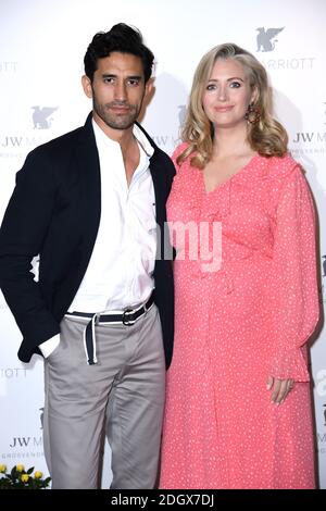 Hayley McQueen and Kirk Newmann attending the JW Marriott Grosvenor House London 90th Anniversary. Picture Credit Should Read: Doug Peters/EMPICS Stock Photo