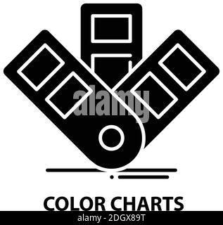 color charts icon, black vector sign with editable strokes, concept illustration Stock Vector