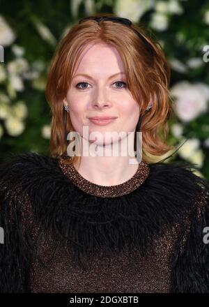 Emily Beecham arriving at the Charles Finch and Chanel pre-Bafta party
