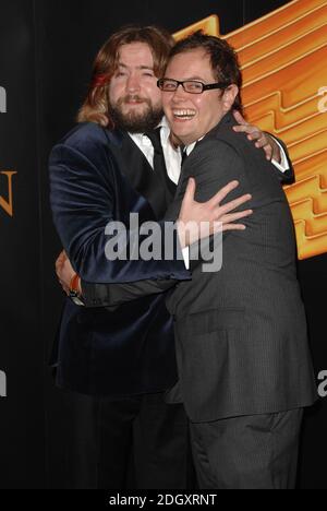 Justin Lee Collins and Alan Carr arriving at the RTS Awards, Royal Television Society Awards, Grovesnor House Hotel, London. Stock Photo