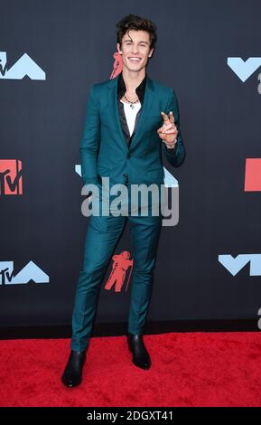 Shawn Mendes arriving at the MTV Video Music Awards 2019, held at the Prudential Center in Newark, NJ. Photo credit should read: Doug Peters/EMPICS Stock Photo