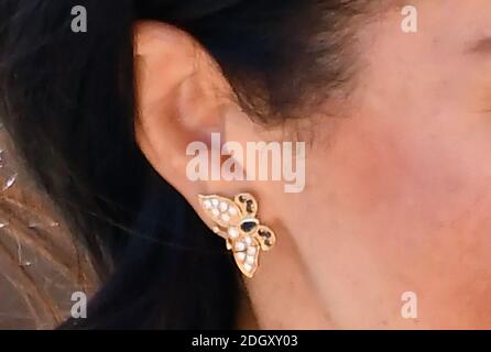 Meghan Duchess of Sussex wears princess Diana's earrings on a public walkabout at the Sydney Opera House. Photo credit should read: Doug Peters/EMPICS Stock Photo