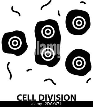 cell division icon, black vector sign with editable strokes, concept illustration Stock Vector