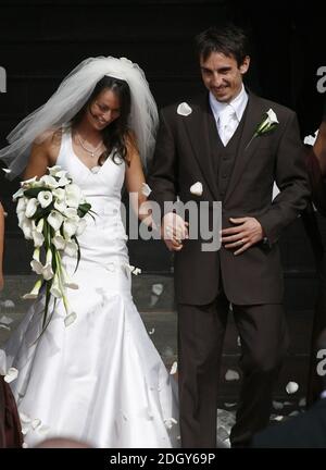 Emma Hadfield and Gary Neville at their wedding, Manchester Cathedral