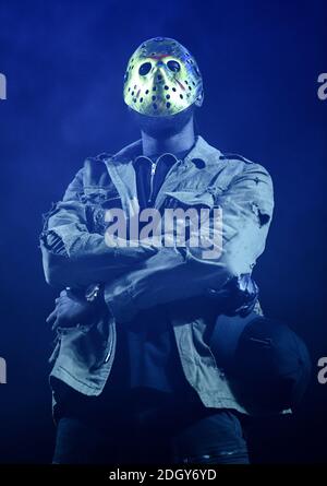 Stormzy performing at the Kiss Haunted House Party, SSE Arena, Wembley, London. Photo credit should read: Doug Peters/EMPICS Stock Photo