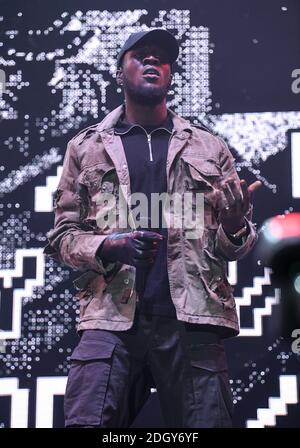 Stormzy performing at the Kiss Haunted House Party, SSE Arena, Wembley, London. Photo credit should read: Doug Peters/EMPICS Stock Photo