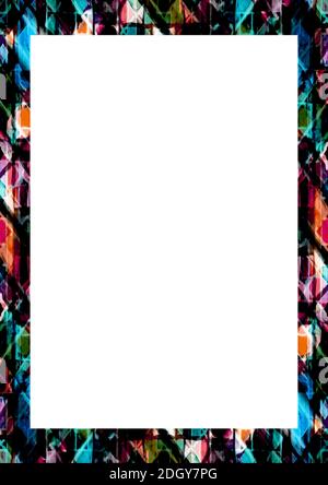 White Frame With Abstract Decorated Rounded Borders Stock Photo