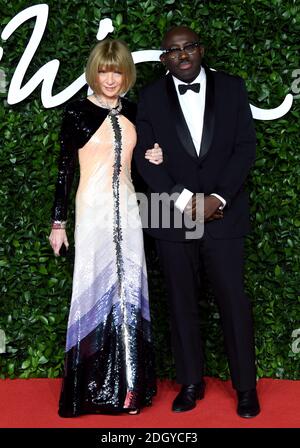 Anna Wintour and Edward Enninful attending the Fashion Awards 2019 at the Royal Albert Hall, Kensington Gore, London. Stock Photo