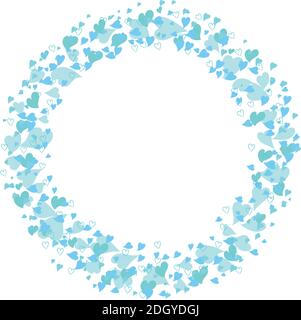 circle frame of hearts for Valentine. Template for card, poster, print. Stock Vector