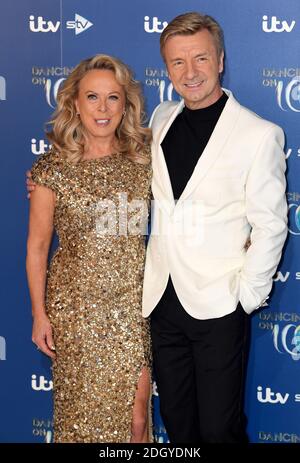 Jayne Torvill and Christopher Dean attending the Dancing on Ice 2020 launch held at Bovingdon Airfield, Hertfordshire. Photo credit should read: Doug Peters/EMPICS Stock Photo