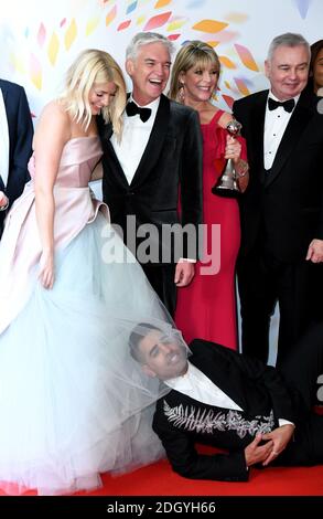 (left to right) Holly Wiloughby, Phillip Schofield, Ruth Langsford and Eamonn Holmes and Ranj Singh wth the award for best live magazine in the Press Room at the National Television Awards 2020 held at the O2 Arena, London. Photo credit should read: Doug Peters/EMPICS Stock Photo