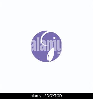 symbol head elephant with leaves logo inspirations design template Stock Vector