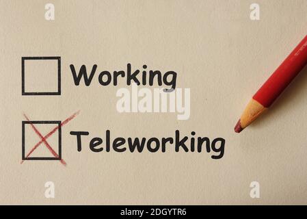 Teleworking work from home concept Stock Photo