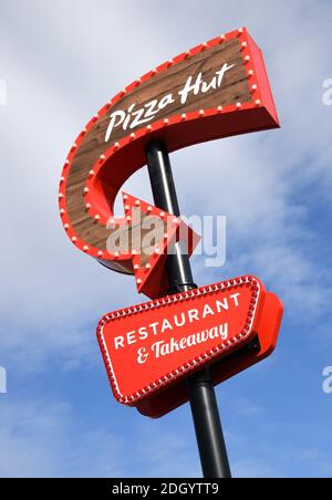 Pizza Hut. Restaurant shown Roaring Meg retail park, Stevenage, Hertfordshire. Photo credit should read: Doug Peters/EMPICS Stock Photo