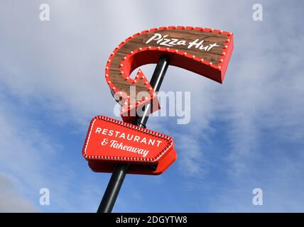 Pizza Hut. Restaurant shown Roaring Meg retail park, Stevenage, Hertfordshire. Photo credit should read: Doug Peters/EMPICS Stock Photo