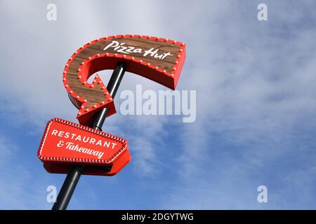 Pizza Hut. Restaurant shown Roaring Meg retail park, Stevenage, Hertfordshire. Photo credit should read: Doug Peters/EMPICS Stock Photo