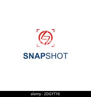 symbol of camera shutter. template logo design Stock Vector