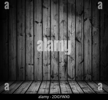 Black Wood Texture with dark vignette. Well use for product presentation. Stock Photo