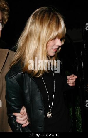 Kate Moss spotted sporting her new fringe whilst out with friend and stylist James Brown, in central London. Stock Photo