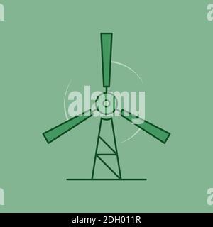 Windmill icon. Renewable energy resource concept. Flat style. Stock Vector