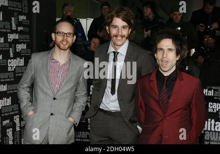 The Hoosiers arriving for the Capital Awards 2008 at Riverbank Plaza Hotel, London. Stock Photo