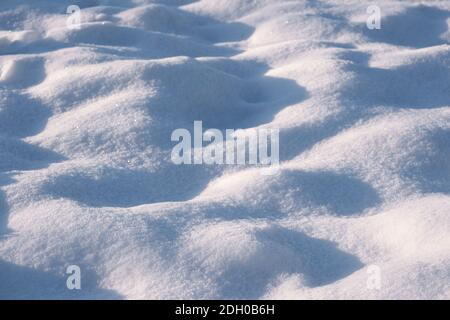 White fine snow surface texture background, winter background Stock Photo