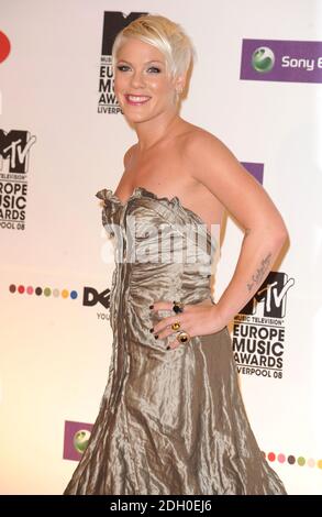 Pink arriving at the MTV Europe Music Video Awards, Liverpool. Stock Photo