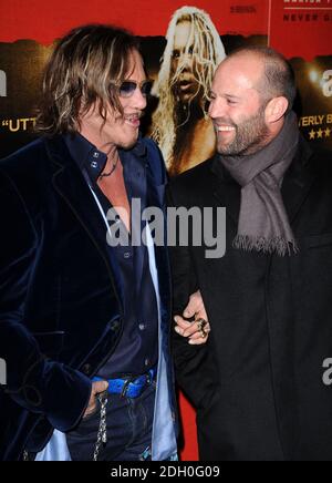 Mickey Rourke and Jason Statham arriving at the UK Premiere of The Wrestler held at the Vue Cinema in Leicester Square, central London. Stock Photo