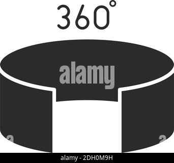 augmented reality rotating and 360 degree vector illustration silhouette style Stock Vector