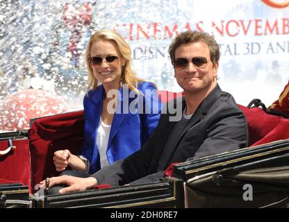 Robin Wright Penn and Colin Firth at the photocall for 'A Christmas Carol', held at the Carlton Hotel, part of the 62nd Cannes Film Festival. Stock Photo