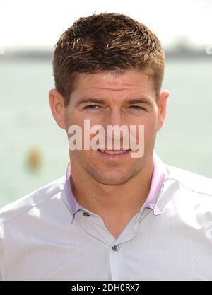 Steven Gerrard attends a photocall to promote 'Charlie Noades R.I.P.' on the Majestic Hotel pier, in Cannes, at the 62nd annual Cannes Film Festival. Stock Photo