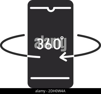 360 Degree Rotation Icon. Silhouette Style Vector Symbol Of Rotation On ...