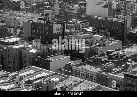 Black and white city birds eye view Stock Photo