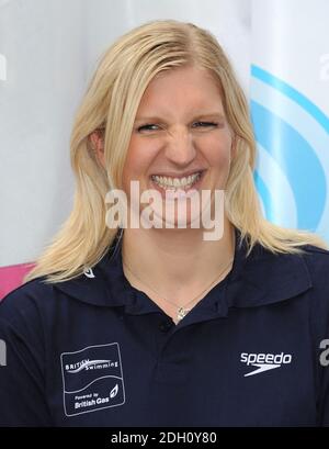 Rebecca Adlington at the the British Gas Pools 4 Schools launch, promoting their mobile pools that will be going around the Country, Southbank, London. Stock Photo