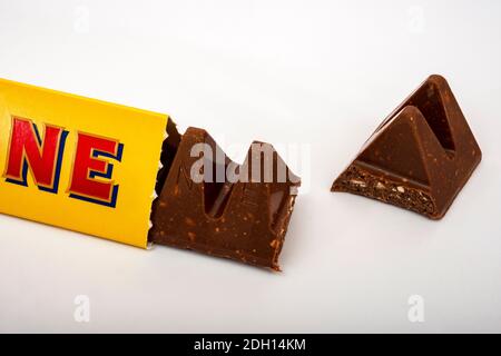 Toblerone chocolate bar Stock Photo