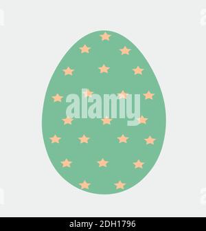 Easter Egg with stars. Illustration. Flat Design. Stock Vector