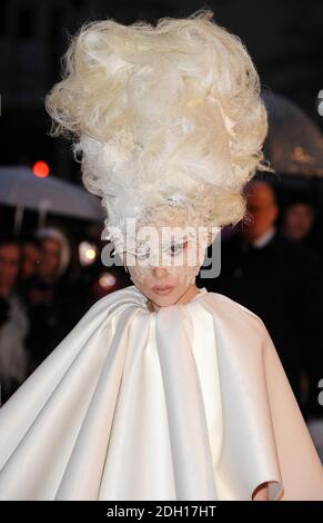 Lady Gaga arriving at The Brit Awards 2010 at Earls Court, London Stock Photo