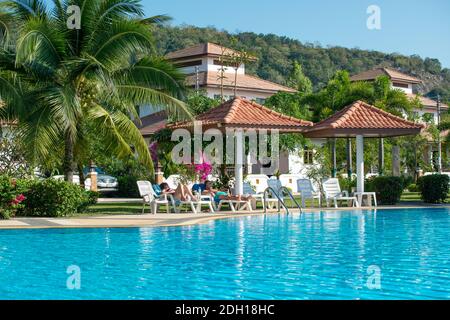 Manora Village is one of many gated communities for foreigners in the Hua Hin area of Thailand. Stock Photo