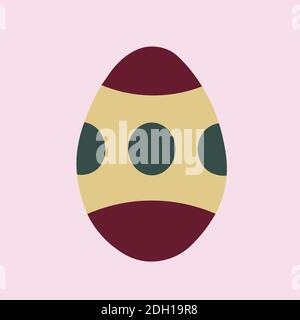 Isolated Easter Egg with circles on pink background. Stock Vector