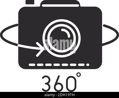 augmented reality photo 360 camera technology vector illustration silhouette style Stock Vector