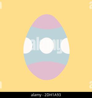 Easter Egg with circles on Orange Background. Illustration.  Stock Vector