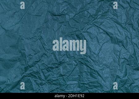 blue crumpled glazed paper wrapping tissue full-frame background Stock Photo