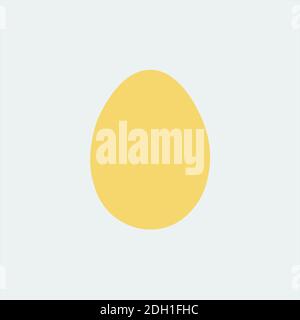 Yellow Easter Egg. Illustration. Flat Color. Vector.  Stock Vector